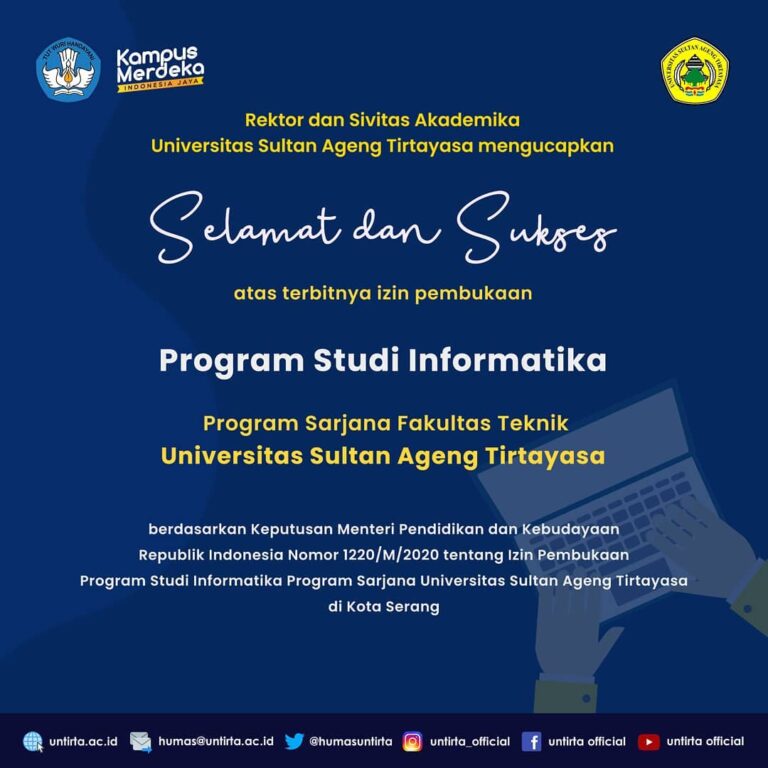 Untirta Miliki Prodi Baru, Informatika Program Sarjana – Program Studi ...